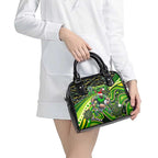 Merry Christmas Raiders Shoulder Handbag Aboriginal Santa Rugby Mascot - Canberra