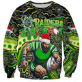 Merry Christmas Raiders Sweatshirt Aboriginal Santa Rugby Mascot - Canberra