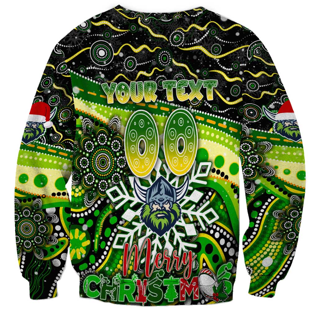 Merry Christmas Raiders Sweatshirt Aboriginal Santa Rugby Mascot - Canberra