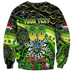 Merry Christmas Raiders Sweatshirt Aboriginal Santa Rugby Mascot - Canberra