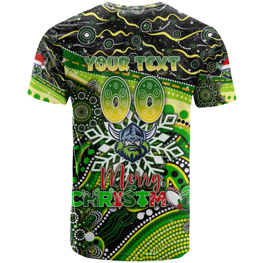 Merry Christmas Raiders T Shirt Aboriginal Santa Rugby Mascot - Canberra
