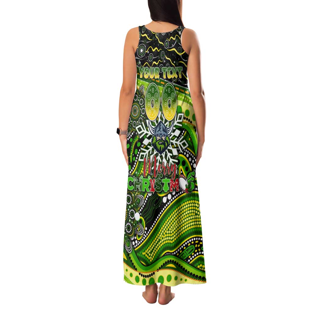 Merry Christmas Raiders Tank Maxi Dress Aboriginal Santa Rugby Mascot - Canberra