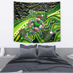 Merry Christmas Raiders Tapestry Aboriginal Santa Rugby Mascot - Canberra