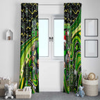 Merry Christmas Raiders Window Curtain Aboriginal Santa Rugby Mascot - Canberra