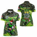Merry Christmas Raiders Women Polo Shirt Aboriginal Santa Rugby Mascot - Canberra