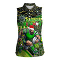 Merry Christmas Raiders Women Sleeveless Polo Shirt Aboriginal Santa Rugby Mascot - Canberra