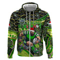 Merry Christmas Raiders Zip Hoodie Aboriginal Santa Rugby Mascot - Canberra