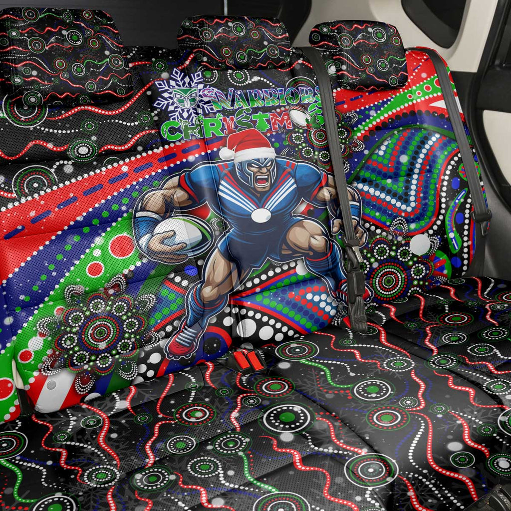 Merry Christmas New Zealand Warriors Back Car Seat Cover Aboriginal Santa Rugby Mascot