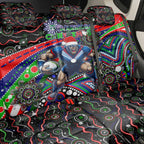 Merry Christmas New Zealand Warriors Back Car Seat Cover Aboriginal Santa Rugby Mascot