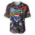 Merry Christmas New Zealand Warriors Baseball Jersey Aboriginal Santa Rugby Mascot