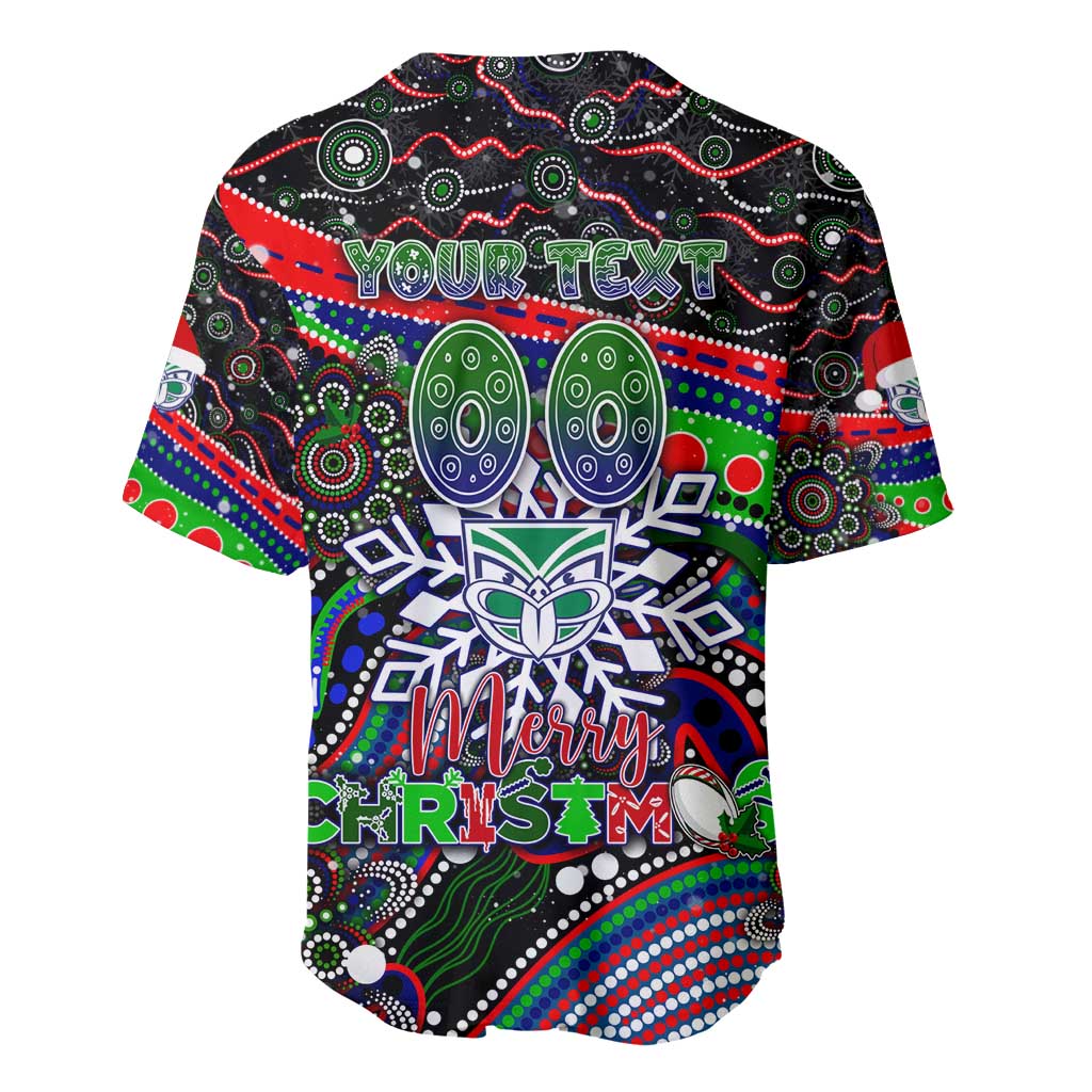 Merry Christmas New Zealand Warriors Baseball Jersey Aboriginal Santa Rugby Mascot