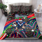 Merry Christmas New Zealand Warriors Bedding Set Aboriginal Santa Rugby Mascot