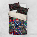 Merry Christmas New Zealand Warriors Bedding Set Aboriginal Santa Rugby Mascot