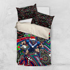 Merry Christmas New Zealand Warriors Bedding Set Aboriginal Santa Rugby Mascot