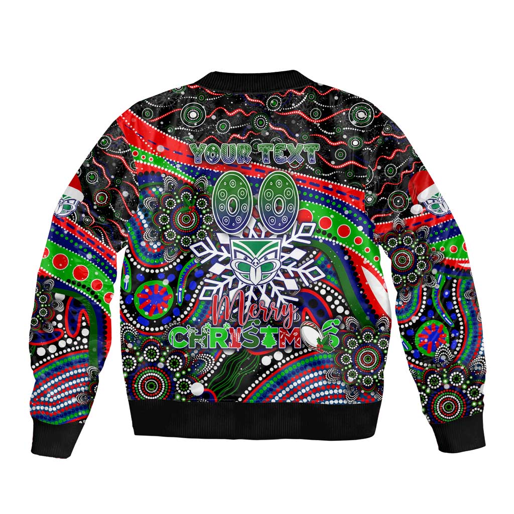 Merry Christmas New Zealand Warriors Bomber Jacket Aboriginal Santa Rugby Mascot