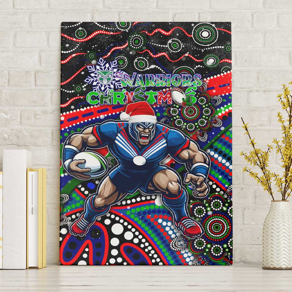 Merry Christmas New Zealand Warriors Canvas Wall Art Aboriginal Santa Rugby Mascot