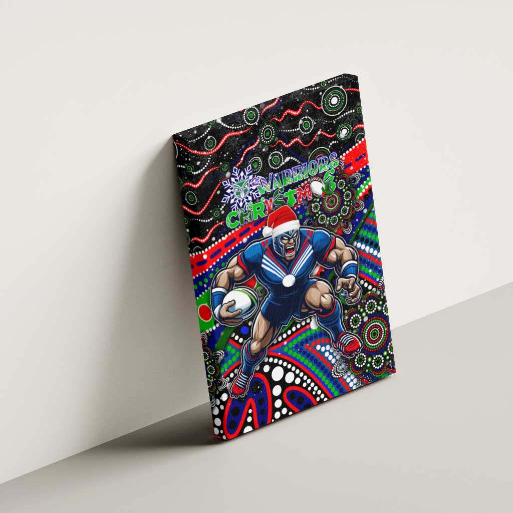 Merry Christmas New Zealand Warriors Canvas Wall Art Aboriginal Santa Rugby Mascot
