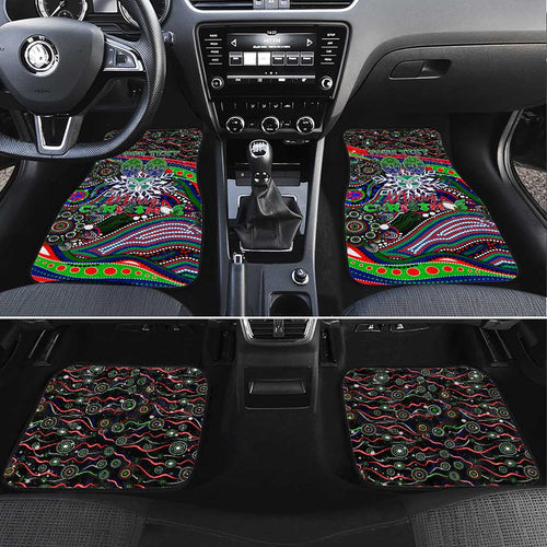 Merry Christmas New Zealand Warriors Car Mats Aboriginal Santa Rugby Mascot