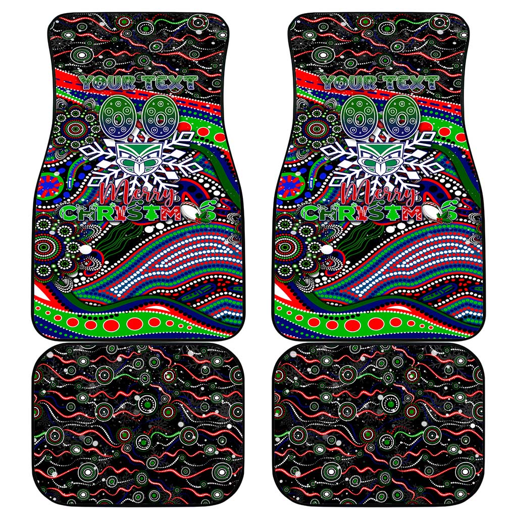 Merry Christmas New Zealand Warriors Car Mats Aboriginal Santa Rugby Mascot