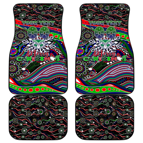 Merry Christmas New Zealand Warriors Car Mats Aboriginal Santa Rugby Mascot