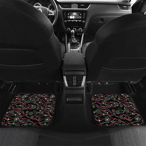 Merry Christmas New Zealand Warriors Car Mats Aboriginal Santa Rugby Mascot