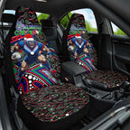 Merry Christmas New Zealand Warriors Car Seat Cover Aboriginal Santa Rugby Mascot