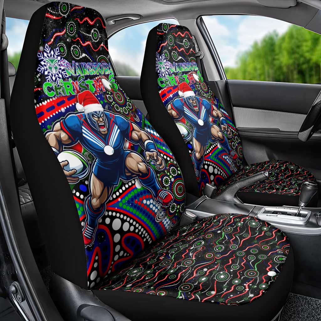 Merry Christmas New Zealand Warriors Car Seat Cover Aboriginal Santa Rugby Mascot