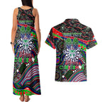 Merry Christmas New Zealand Warriors Couples Matching Tank Maxi Dress and Hawaiian Shirt Aboriginal Santa Rugby Mascot