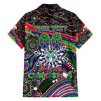 Merry Christmas New Zealand Warriors Family Matching Short Sleeve Bodycon Dress and Hawaiian Shirt Aboriginal Santa Rugby Mascot