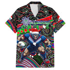 Merry Christmas New Zealand Warriors Family Matching Tank Maxi Dress and Hawaiian Shirt Aboriginal Santa Rugby Mascot