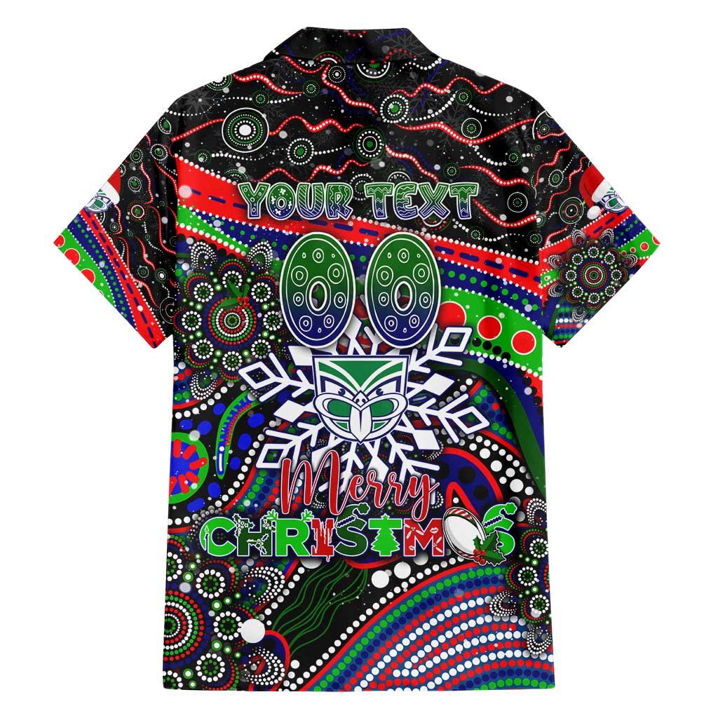 Merry Christmas New Zealand Warriors Hawaiian Shirt Aboriginal Santa Rugby Mascot
