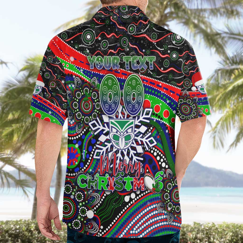 Merry Christmas New Zealand Warriors Hawaiian Shirt Aboriginal Santa Rugby Mascot