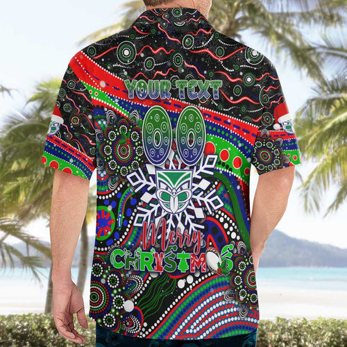 Merry Christmas New Zealand Warriors Hawaiian Shirt Aboriginal Santa Rugby Mascot