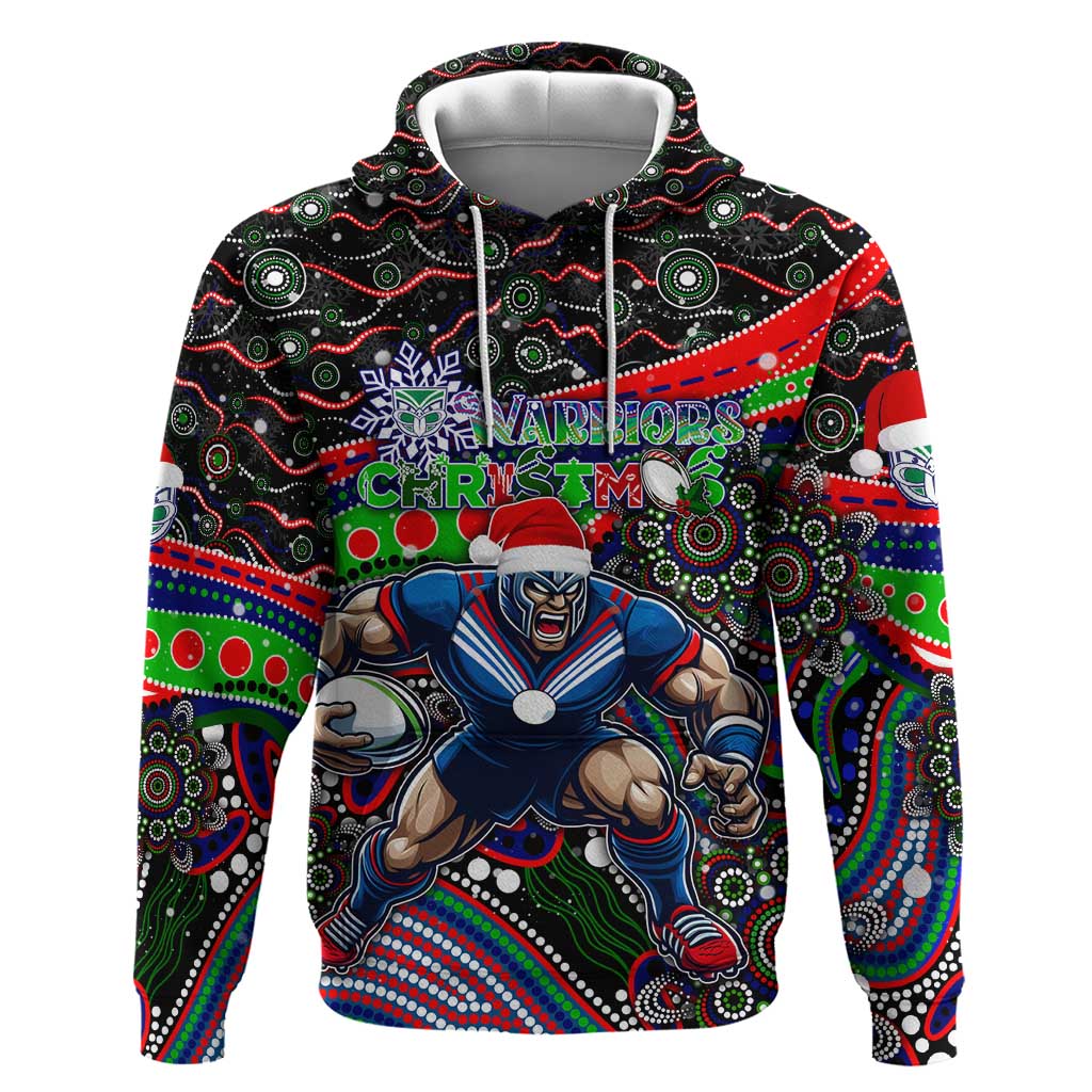 Merry Christmas New Zealand Warriors Hoodie Aboriginal Santa Rugby Mascot