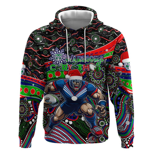 Merry Christmas New Zealand Warriors Hoodie Aboriginal Santa Rugby Mascot