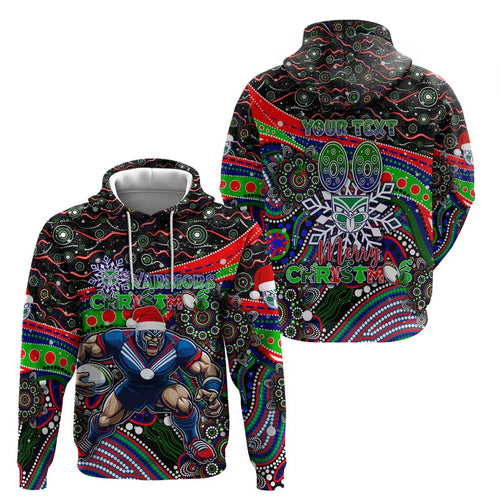 Merry Christmas New Zealand Warriors Hoodie Aboriginal Santa Rugby Mascot
