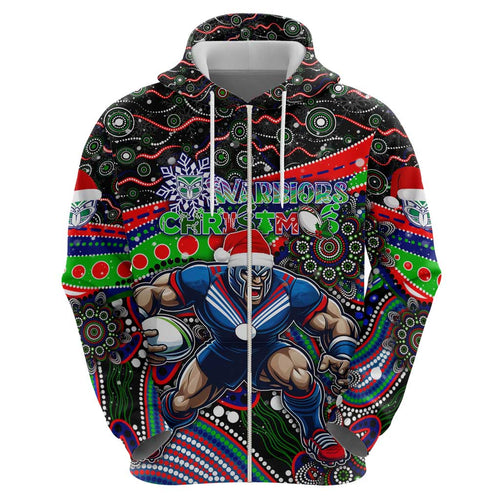 Merry Christmas New Zealand Warriors Hoodie Aboriginal Santa Rugby Mascot