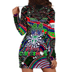 Merry Christmas New Zealand Warriors Hoodie Dress Aboriginal Santa Rugby Mascot