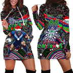 Merry Christmas New Zealand Warriors Hoodie Dress Aboriginal Santa Rugby Mascot