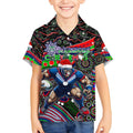Merry Christmas New Zealand Warriors Kid Hawaiian Shirt Aboriginal Santa Rugby Mascot