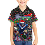 Merry Christmas New Zealand Warriors Kid Hawaiian Shirt Aboriginal Santa Rugby Mascot