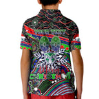 Merry Christmas New Zealand Warriors Kid Polo Shirt Aboriginal Santa Rugby Mascot