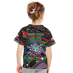 Merry Christmas New Zealand Warriors Kid T Shirt Aboriginal Santa Rugby Mascot