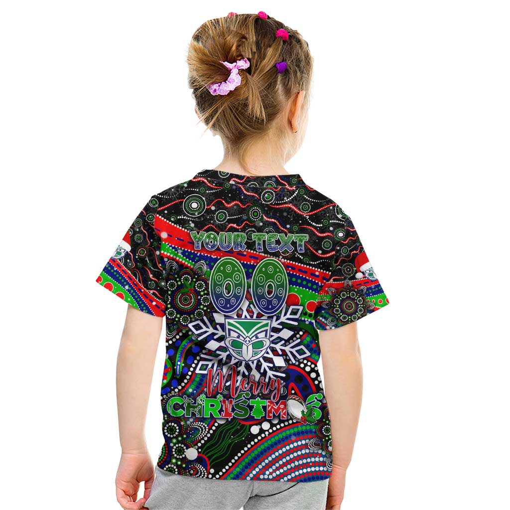 Merry Christmas New Zealand Warriors Kid T Shirt Aboriginal Santa Rugby Mascot