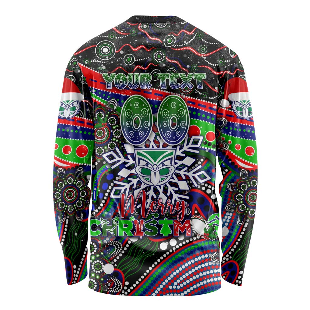 Merry Christmas New Zealand Warriors Long Sleeve Shirt Aboriginal Santa Rugby Mascot