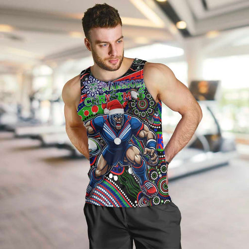 Merry Christmas New Zealand Warriors Men Tank Top Aboriginal Santa Rugby Mascot