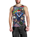 Merry Christmas New Zealand Warriors Men Tank Top Aboriginal Santa Rugby Mascot