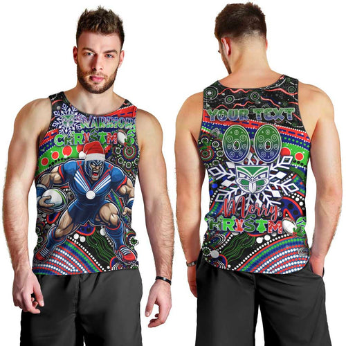 Merry Christmas New Zealand Warriors Men Tank Top Aboriginal Santa Rugby Mascot