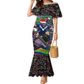 Merry Christmas New Zealand Warriors Mermaid Dress Aboriginal Santa Rugby Mascot
