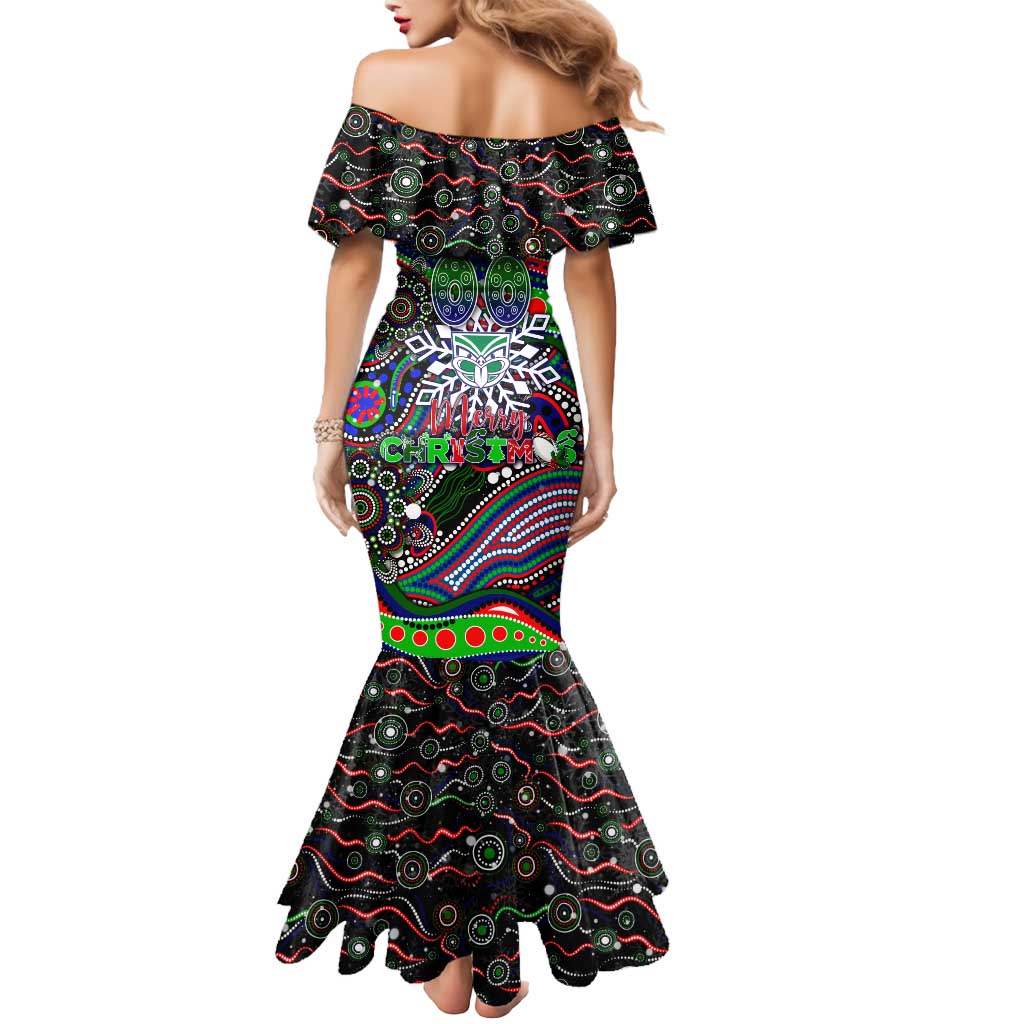 Merry Christmas New Zealand Warriors Mermaid Dress Aboriginal Santa Rugby Mascot